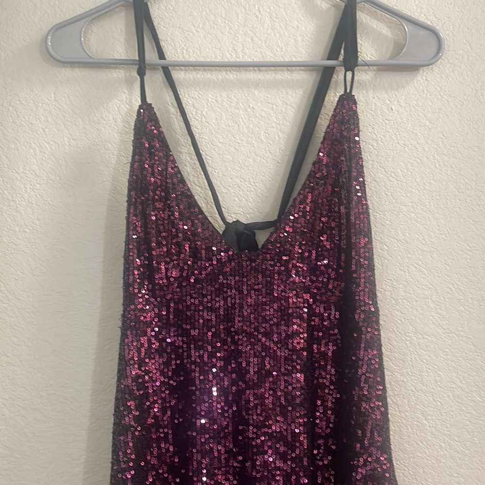 NWT FREE PEOPLE Gold Rush Mini Dress in plum combo - Picture 11 of 12